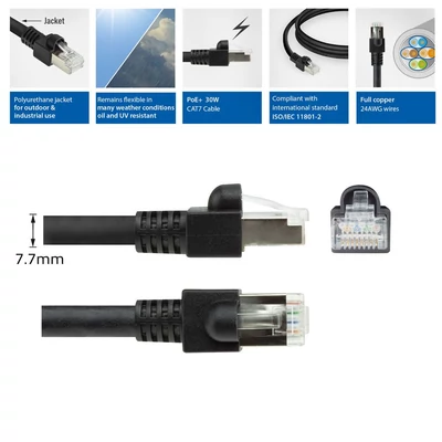 Kép 5/8 - ACT CAT7 S-FTP Patch Cable 5m Black
