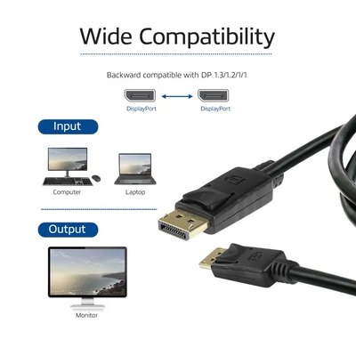 Kép 3/5 - ACT DisplayPort 1.4 cable 8K male to male 2m Black