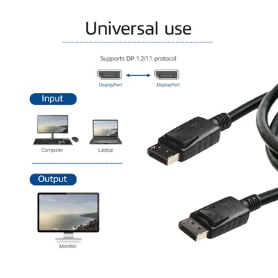 Kép 2/2 - ACT DisplayPort cable male to male power pin 20 connected 5m Black