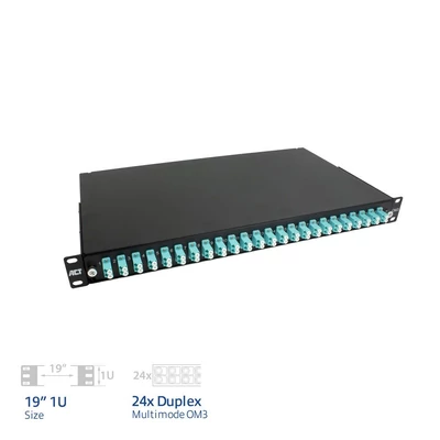 Kép 2/5 - ACT Fiber panel  24 x duplex LC multimode OM3