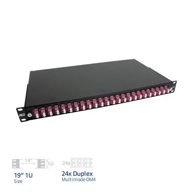 Kép 3/5 - ACT Fiber panel  24 x duplex LC multimode OM4