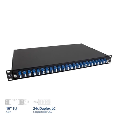 Kép 2/5 - ACT Fiber panel  24 x duplex LC singlemode OS2