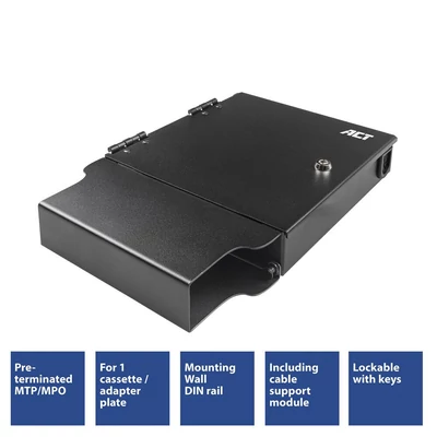 Kép 2/13 - ACT Fiber patch box for Pre-terminated and MTP/MPO adapters 1 slot