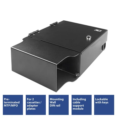 Kép 3/16 - ACT Fiber patch box for Pre-terminated and MTP/MPO adapters 2 slots