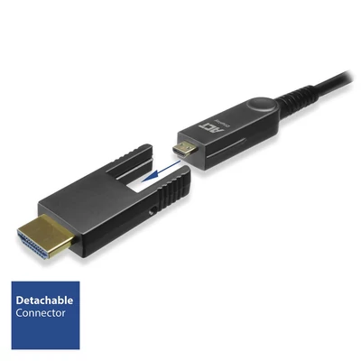 Kép 3/7 - ACT HDMI High Speed with detachable connector v2.0 HDMI-A male - HDMI-A male active optical cable 40m Black
