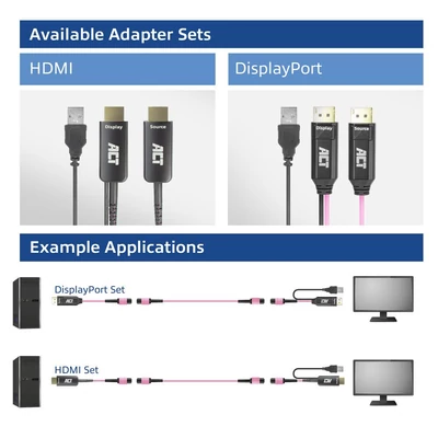 Kép 11/11 - ACT HDMI to MTP/MPO adapter set to extend an HDMI connection up to 8K@60Hz Violet