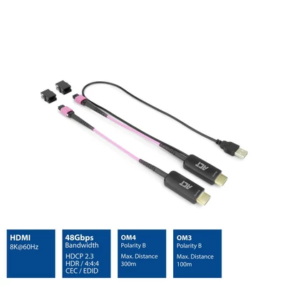 Kép 2/11 - ACT HDMI to MTP/MPO adapter set to extend an HDMI connection up to 8K@60Hz Violet