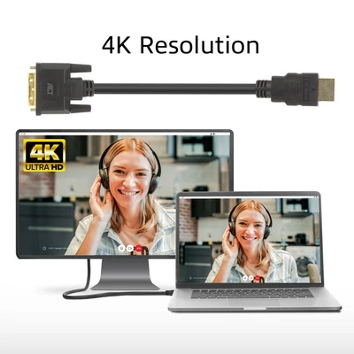 Kép 3/4 - ACT HDMI-A male to DVI-D male adapter cable 5m Black