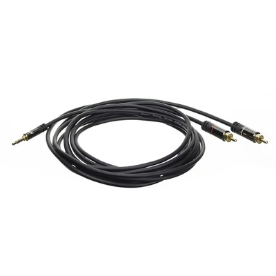 Kép 3/5 - ACT High Quality audio connection cable 1x 3.5mm stereo jack male - 2x RCA male 1,5m Black