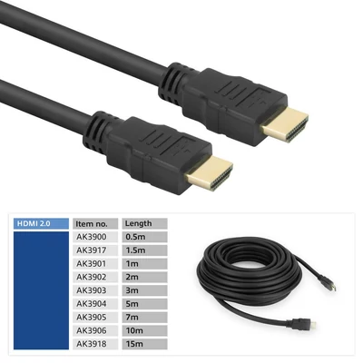 Kép 5/6 - ACT High Speed cable HDMI A male to HDMI A male 15m Black