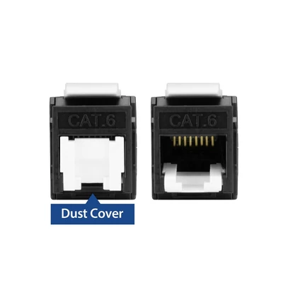 Kép 5/10 - ACT Keystone Jack RJ45 CAT6 Unshielded toolless with shutter Black
