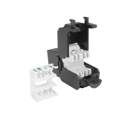Kép 9/10 - ACT Keystone Jack RJ45 CAT6 Unshielded toolless with shutter Black