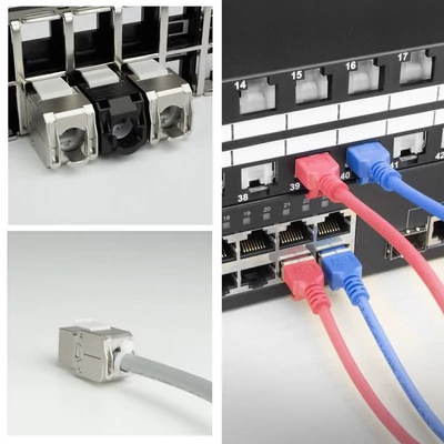 Kép 8/10 - ACT Keystone Jack RJ45 CAT6A Shielded toolless with shutter