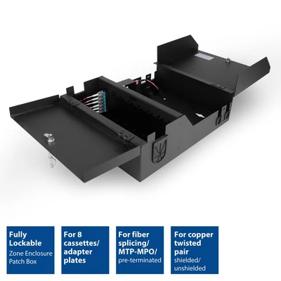 Kép 2/9 - ACT Lockable zone enclosure patch box 8 slots for fiber and copper