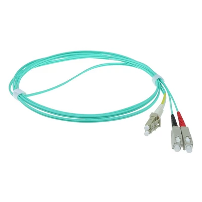 Kép 2/3 - ACT LSZH Multimode 50/125 OM3 fiber cable duplex with LC and SC connectors 20m Blue