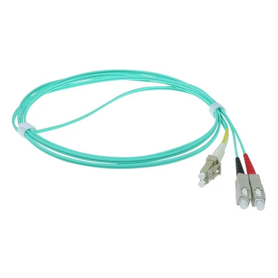 Kép 2/3 - ACT LSZH Multimode 50/125 OM3 fiber cable duplex with LC and SC connectors 25m Blue