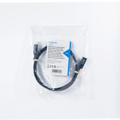 Kép 2/2 - Logilink USB 2.0 Type-C kábel C/M-USB-C/F PD 1m Black