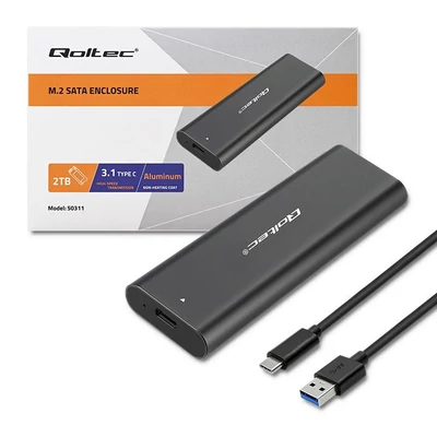 Kép 2/9 - Qoltec USB3.1 Enclosure for M.2 SATA SSD Black