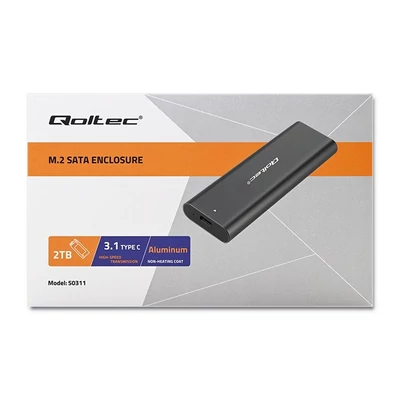 Kép 9/9 - Qoltec USB3.1 Enclosure for M.2 SATA SSD Black