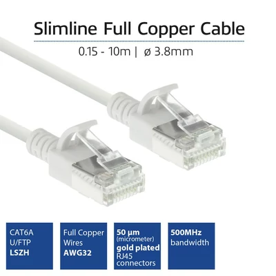 Kép 3/7 - ACT CAT6A U-FTP Patch Cable 0,5 White