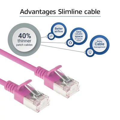 Kép 5/7 - ACT CAT6A U-FTP Patch Cable 2m Pink