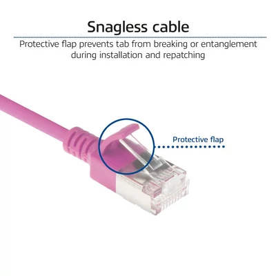 Kép 6/7 - ACT CAT6A U-FTP Patch Cable 2m Pink