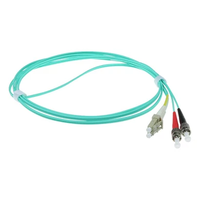 Kép 2/3 - ACT LSZH Multimode 50/125 OM3 fiber cable duplex with LC and ST connectors 1,5m Blue