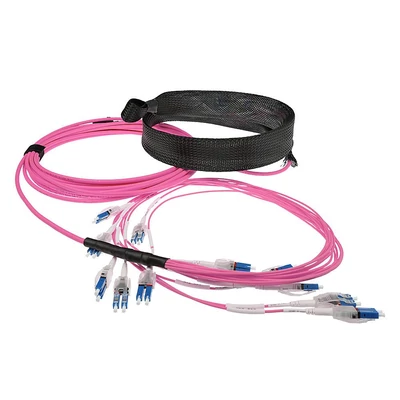 Kép 2/2 - ACT Multimode 50/125 OM4 Preterm fiber cable 24F LC Polarity Twist 15m Pink