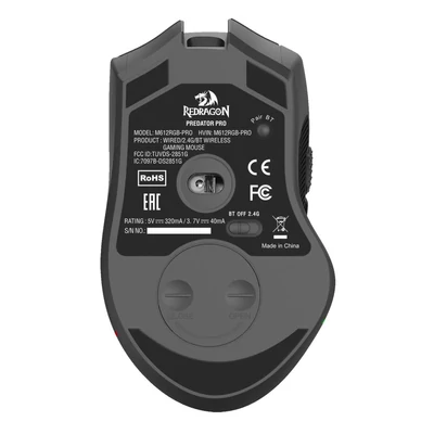 Kép 6/6 - Redragon Predator M612 PRO RGB Wireless Bluetooth Gaming Mouse Black