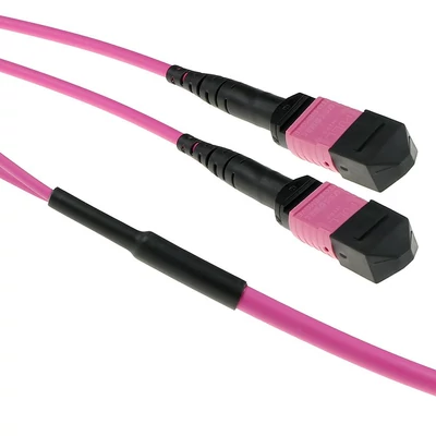 Kép 3/3 - ACT Multimode 50/125 OM4(OM3) polarity B fiber trunk cable with 2 MTP/MPO female connectors each side 15m Pink