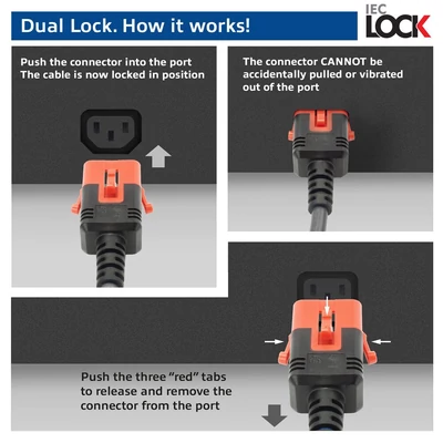 Kép 7/7 - ACT PL0042 Powercord C14 IEC Lock+ Dual Locking - C15 IEC Lock+ 2m Black