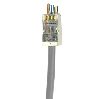 Kép 2/3 - ACT RJ45 (8P/8C) CAT6 easyconnect shielded modulaire connector for round cable with solid or stranded conductors