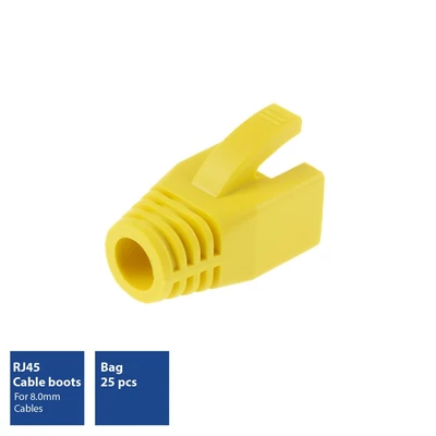 Kép 2/6 - ACT RJ45 boot for 8.0 mm cable Yellow