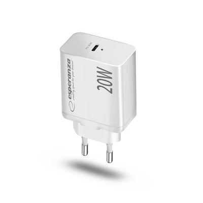 Kép 2/3 - Esperanza EZC104K Quick Power Charger 20W USB-C PD White