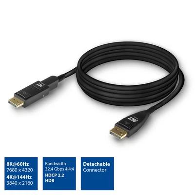 Kép 2/6 - ACT DisplayPort Active Optical Cable 8K DisplayPort male to DisplayPort male 20m Black