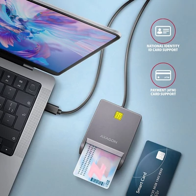 Kép 2/4 - AXAGON CRE-SM3TC Smart Card/ID Card FlatReader