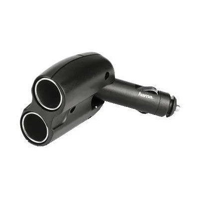 Kép 2/4 - Hama 2-Way Distributor for Cigarette Lighter Socket 180° Articulated Plug 12V Black