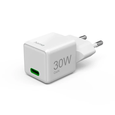 Hama Fast Charger GaN USB-C Super-Mini Charger PD 30W White