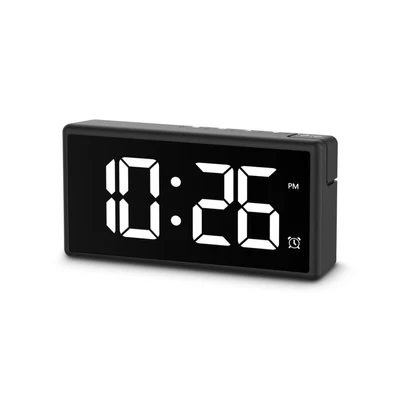 Kép 2/4 - Hama Ibiza Digital Alarm Clock Multi-Colour Display with USB Charging Function Black