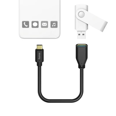 Kép 2/2 - Hama USB Type-C OTG 0,15m adapter Black