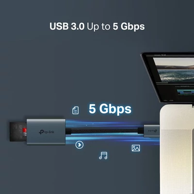 Kép 6/9 - TP-Link UA430 USB3.0 Type-A to SD & microSD 3.0 Card Reader