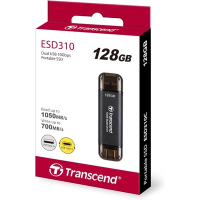 Kép 2/2 - Transcend 128GB USB3.0/USB Type-C ESD310C Black