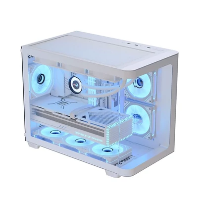 Kép 2/4 - Aerocool P300C Tempered Glass White
