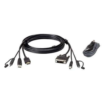 ATEN HDMI - DVI-D Secure KVM kábelkészlet 1,8 m-es kábel, fekete