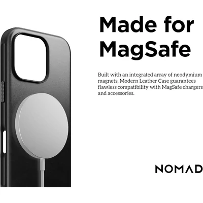 Kép 6/9 - Nomad Modern Leather Horween iPhone 16 Pro case Black