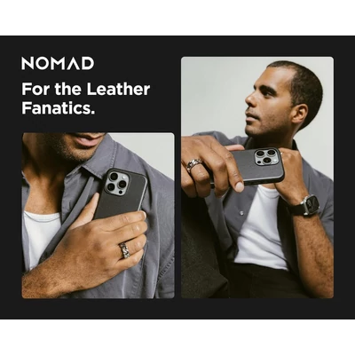 Kép 7/9 - Nomad Modern Leather Horween iPhone 16 Pro case Black