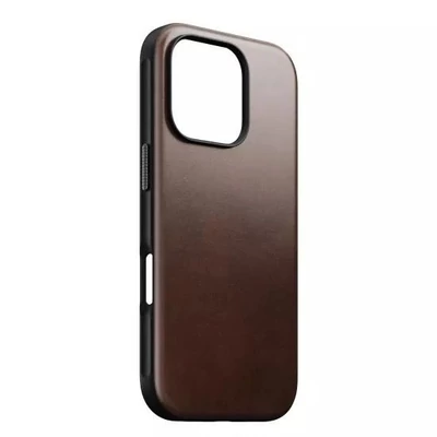 Nomad Modern Leather Horween iPhone 16 Pro case Rustic Brown