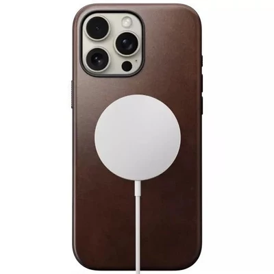 Kép 2/2 - Nomad Modern Leather Horween iPhone 16 Pro case Rustic Brown