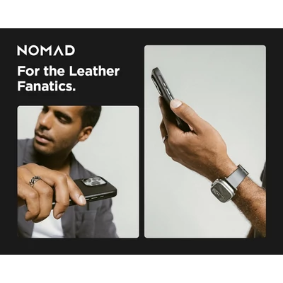Kép 7/9 - Nomad Modern Leather Horween iPhone 16 Pro Max case Black