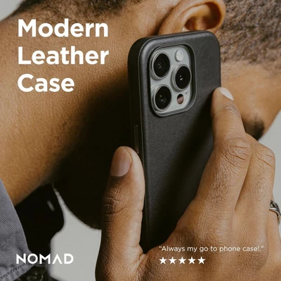 Kép 8/9 - Nomad Modern Leather Horween iPhone 16 Pro Max case Black